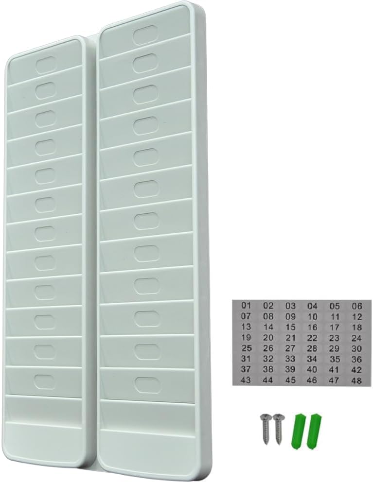 Japard Badge Rack Wall Mount 24, Card Holder to Keep Swipe Cards, Room VIP ID Lightweight Durable Plastic, Gray (24 Slots_) - Image 5